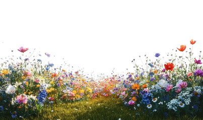 Small flowers blooming on the grassland