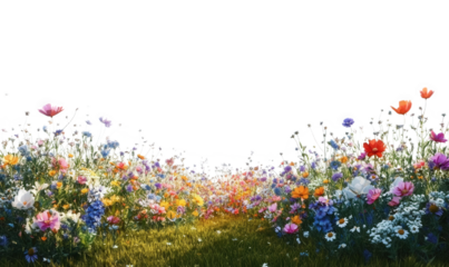 Small flowers blooming on the grassland