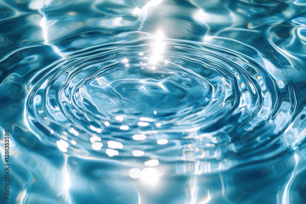 Poster Sunlight creating concentric ripples on water surface
