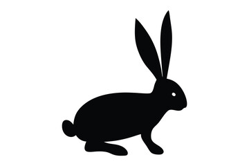 Obraz premium rabbit vector Icon, rabbit Silhouette, Isolated on White Background
