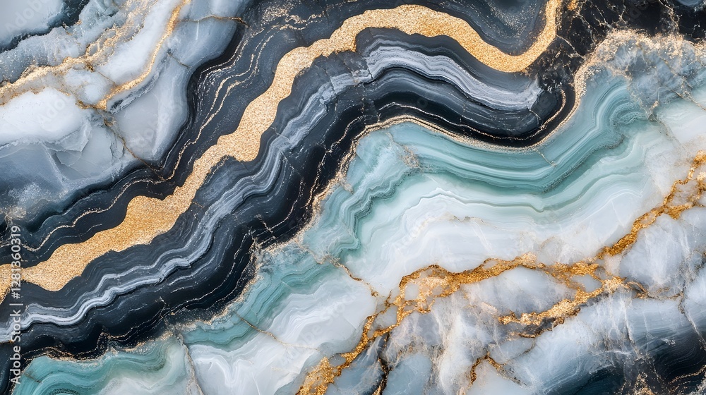 Fototapete Mesmerizing agate geode abstract mineral texture background with vibrant prismatic colors flowing patterns and a dynamic dimensional and captivating visual aesthetic