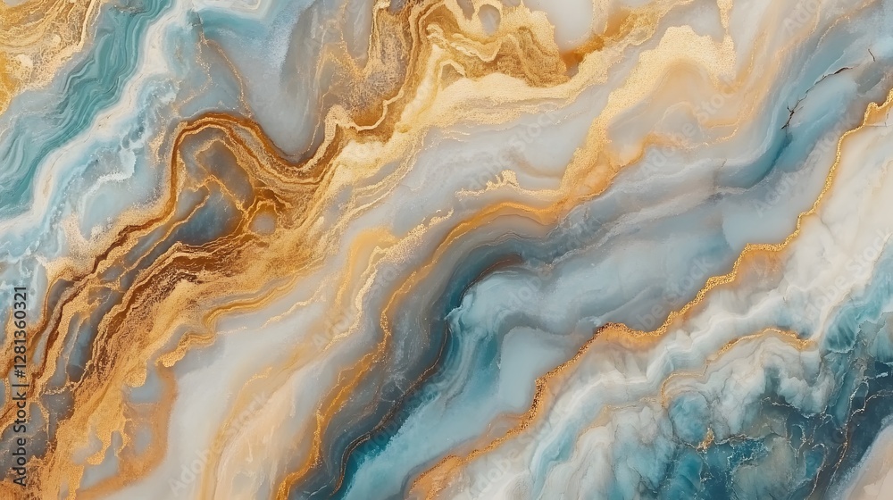 Poster Mesmerizing agate like fluid art texture with captivating swirls gradient colors and a dynamic abstract composition