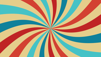 Retro burst background pattern curved circus spiral rays vector radial vintage starburst. Vector illustration.