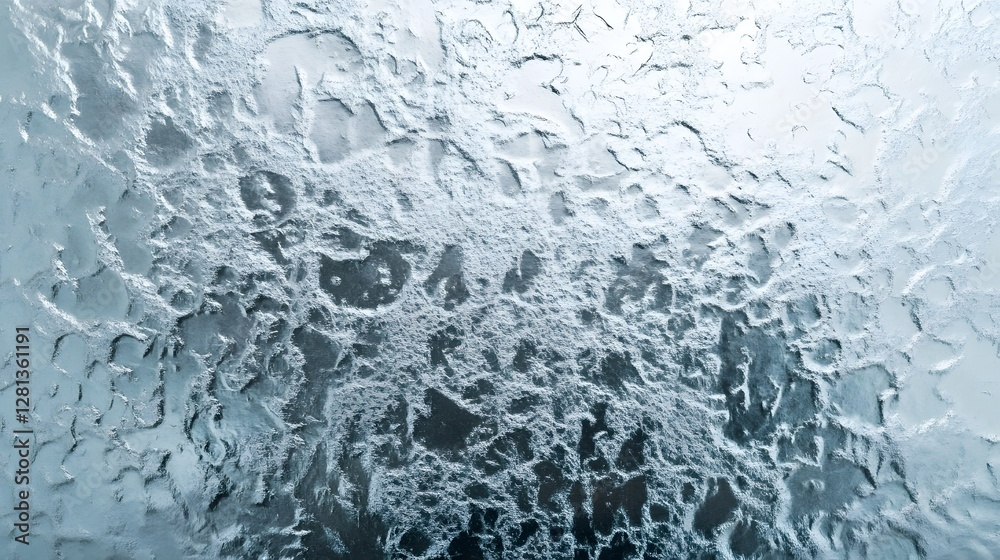 Poster Mesmerizing close up photograph showcasing the intricate and captivating patterns created by the freezing of water capturing the beauty and elegance of the winter season