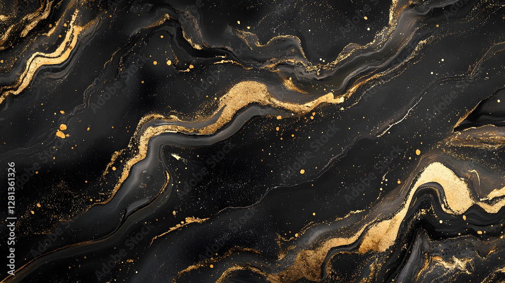 Leinwandbilder Mesmerizing cosmic abstraction with glimmering celestial patterns and dynamic energy  Captivating digital of a nebula inspired universe with shimmering stars and reflective textures