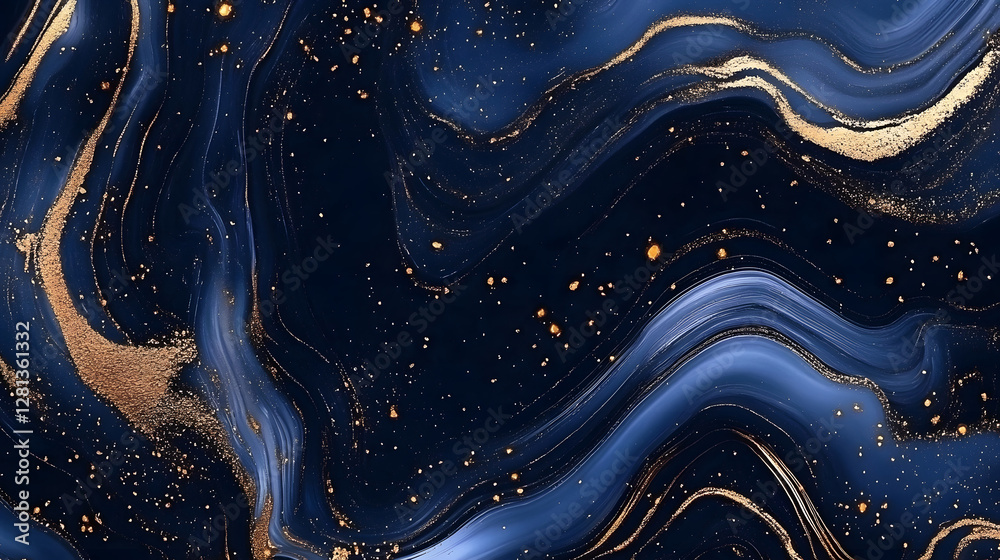 Poster mesmerizing cosmic energies a captivating abstract swirl of celestial glitter and fluid waves evokin