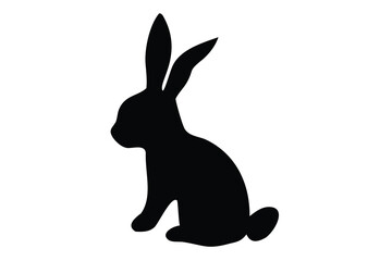 rabbit bunny vector Icon, rabbit Bunny Silhouette, Isolated on White Background