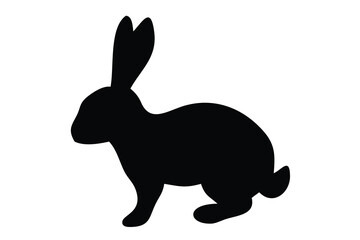 rabbit bunny vector Icon, rabbit Bunny Silhouette, Isolated on White Background