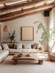 A modern living room displays its interior furnishings in style