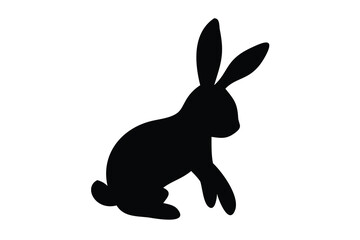 Easter rabbit Silhouette,  rabbit Silhouette, Bunny Vector illustration, rabbit bunny icon vector, Isolated on White Background