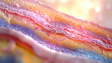 Artistic Render of Subcutaneous Fat Layers Medical Visualization Digital Art Abstract Environment Close-Up View Health Concept