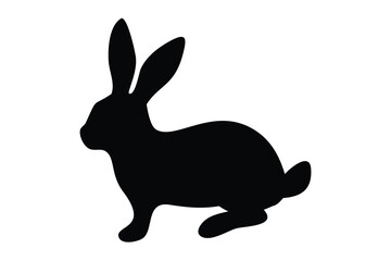 Obraz premium Easter rabbit Silhouette, rabbit Silhouette, Bunny Vector illustration, rabbit bunny icon vector, Isolated on White Background