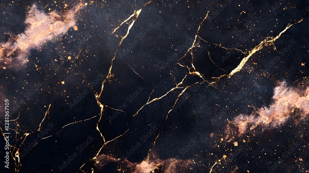 Leinwandbilder Mesmerizing Fractal Inspired Abstract Metallic Swirls and Glowing Luminous Textures   Captivating Digital Art Background with Shimmering Cosmic Patterns and Fluid Dynamic Movements