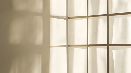 Soft Sunlight Through Sheer Curtains Window Pane