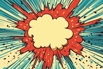 VIntage retro comics boom explosion crash bang cover book design with light and dots. Can be used for decoration or graphics. Graphic Art. Vector. Illustration