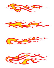 Set of different shaped fire stickers