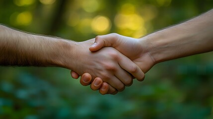 close-up of a handshake between team members in a professional environment signifying collaboration and agreement for business success