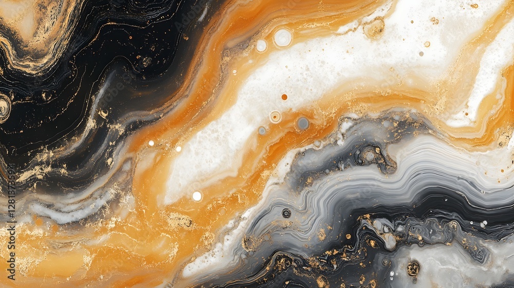 Aufkleber Mesmerizing Mineral Medley An of Abstract Fluid Motion and Colorful Geological Patterns  This captivating image showcases a dynamic multicolored display of swirling