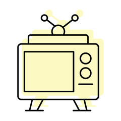 Naklejka premium Antenna Tv color shadow thinline icon, vector, pixel perfect, illustrator file 