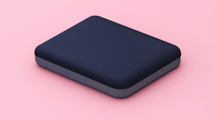 Dark Blue Rectangular Box Mockup on Pink Background
