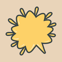 yellow text space with outline flat vector design.