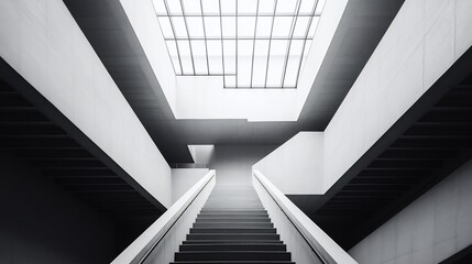 Fototapeta premium Modern Architecture: A Staircase to Light