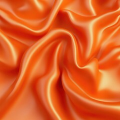 Obraz premium Luxurious orange silk fabric with elegant folds creating a soft and smooth texture for fashion design and opulent background
