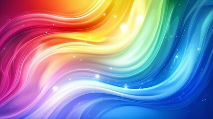Obraz premium Colorful Flowing Waves in Bright Shades for Vibrant Art and Backgrounds, Perfect for Designs. Enjoy the Dance of Color in Smooth Lines and Light Patterns.