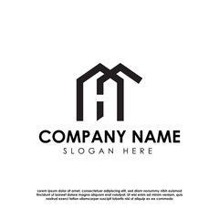 Black and White Modern Real estate Logo