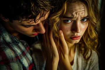 Emotional Couple in Tense Moment