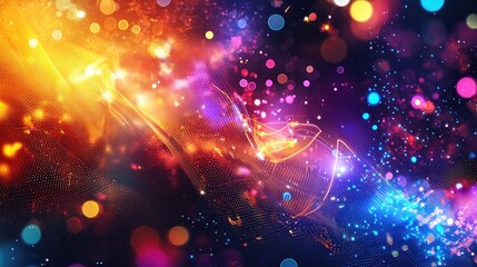 Obraz premium Abstract Cosmic Nebula: A Symphony of Light and Color