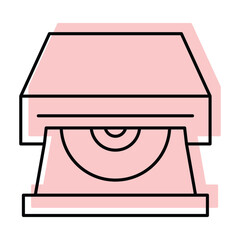 Dvd case color shadow thinline icon, vector, pixel perfect, illustrator file
