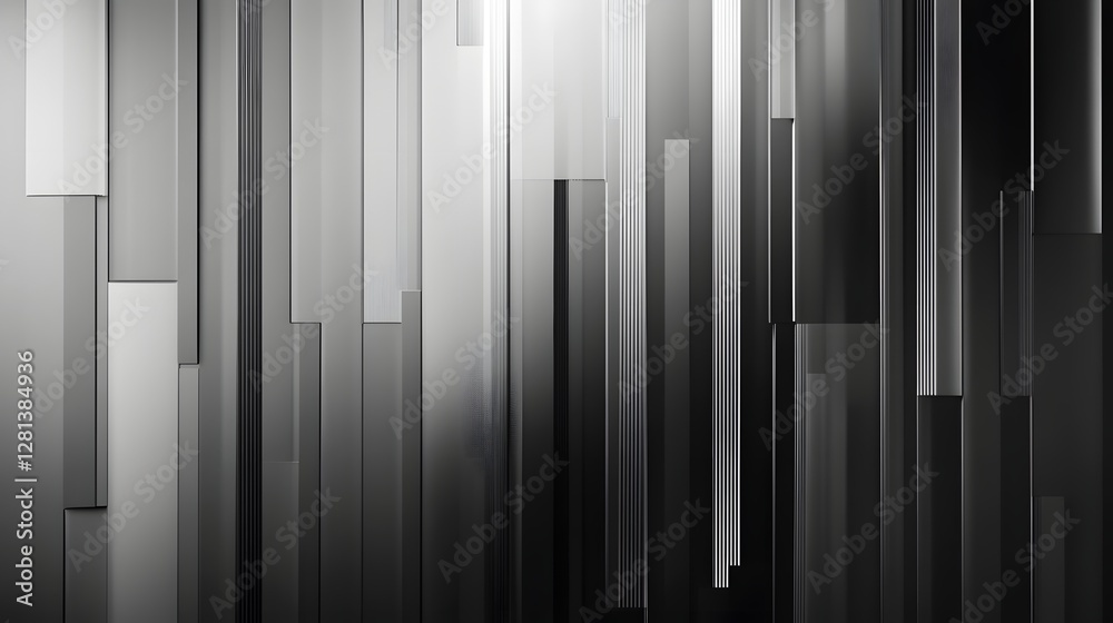 Aufkleber Striking abstract geometric patterns with architectural and industrial elements in dramatic monochromatic tones featuring bold lines sharp contrasts and a moody atmospheric ambiance