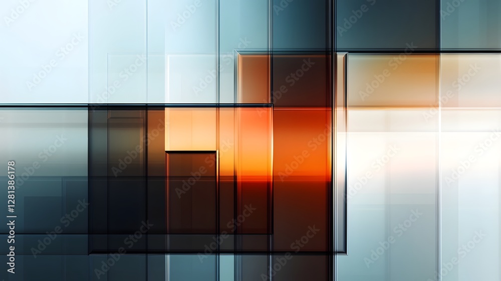 Leinwandbilder striking geometric abstraction created by the interplay of glass light and overlapping translucent s