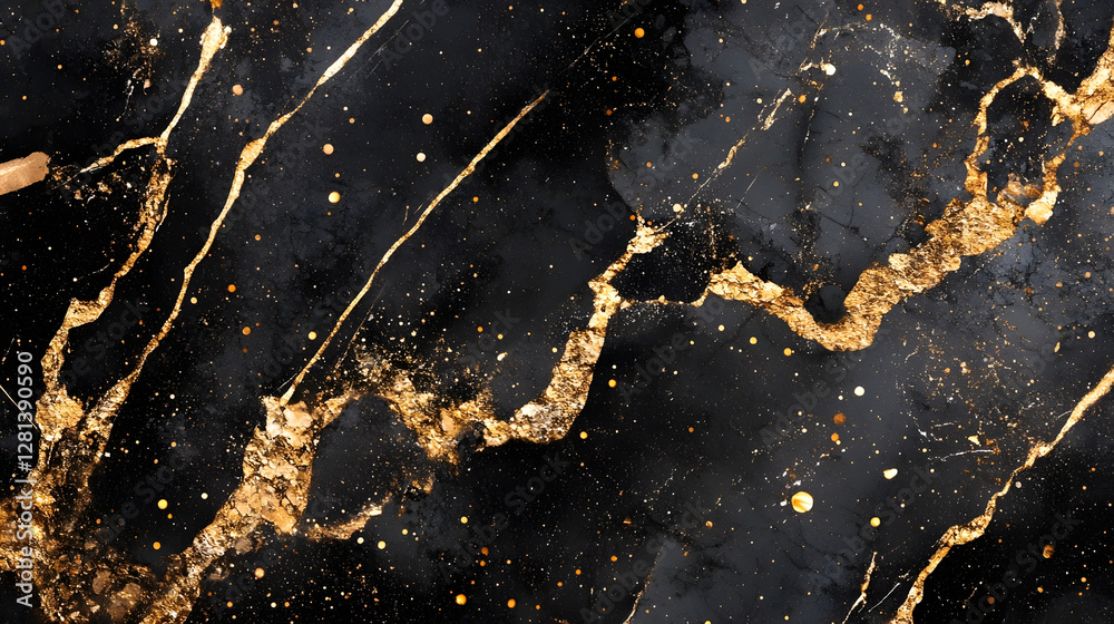 Fototapete stunning abstract background with a mesmerizing blend of dark textured marble like patterns and glim