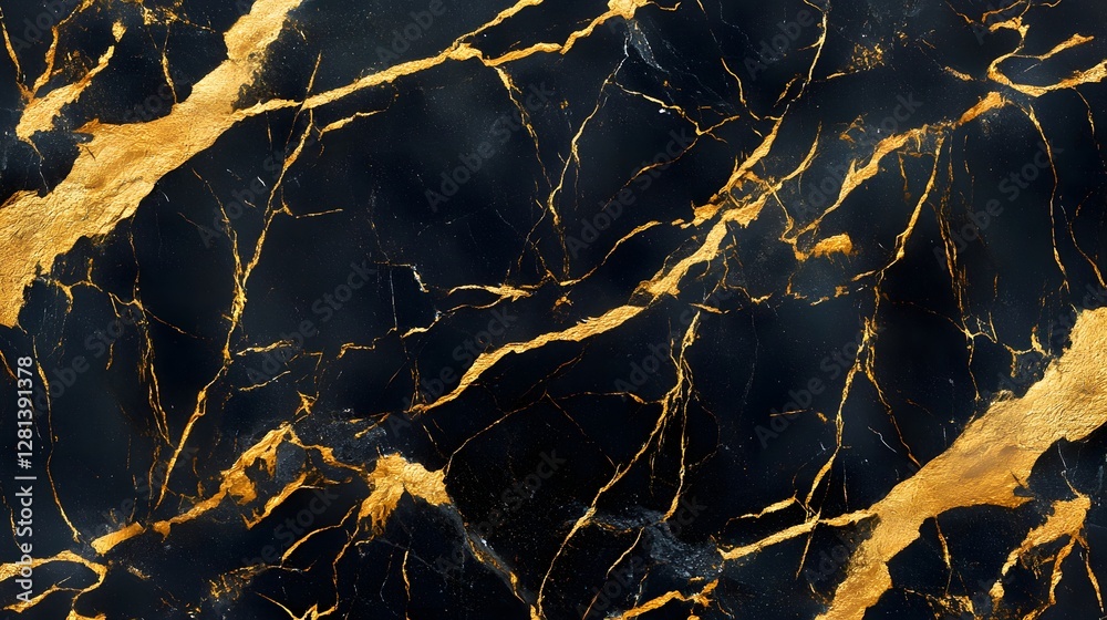 Fototapete Stunning abstract background with a mesmerizing golden marble texture  This graphic design showcases an intricate pattern of cracks fissures and dimensional elements