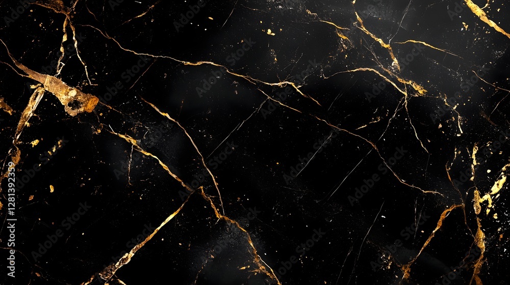 Poster stunning abstract marble texture with golden veins and cracked patterns used as elegant wallpaper ba