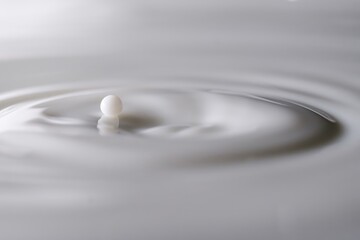 Droplet on the surface of milk