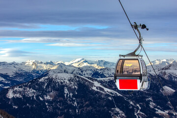 Scenic Gondola Ride in Mountains