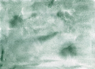 Obraz premium The background is horizontal made of dark green watercolor paint. A design element with watercolor strokes, for the design of posters, postcards. Abstract hand-painted texture.
