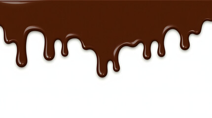 Rich, Glossy Chocolate Dripping in a Smooth, Mouthwatering Flow, Evoking Indulgence and Sweet Delight