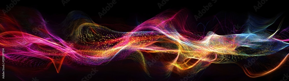 Aufkleber this visually stunning digital artwork showcases a mesmerizing display of vibrant glowing energy and