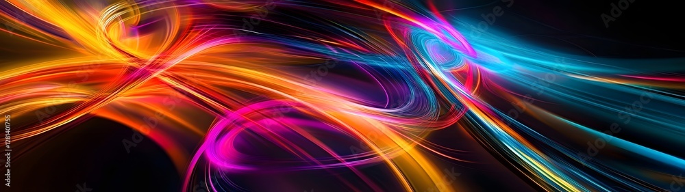 Leinwandbilder vibrant abstract motion blur background with colorful swirling neon lights dynamic energy and futuri
