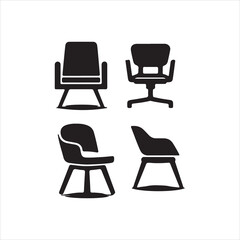 set of office chairs isolated