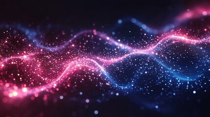 Obraz premium Futuristic abstract technology background with glowing lines, circuit patterns, and interconnected data flows 