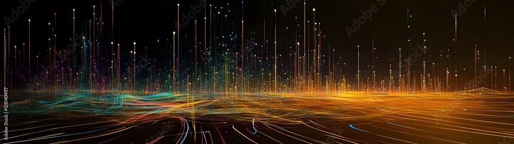Leinwandbilder vibrant colorful abstract lights trail motion blur background digital glowing neon energy effect wit