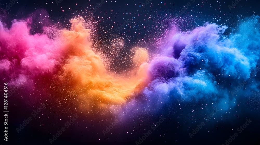 Leinwandbilder vibrant colorful explosion of energy and creativity in the cosmos with swirling dynamic movements an