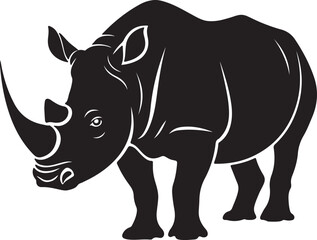 Obraz premium Rhino silhouette vector on white background