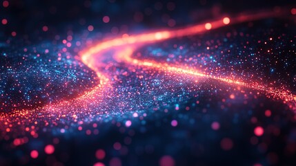 Fototapeta premium Abstract business success background with glowing office space icons, dynamic data pathways, and innovative design 