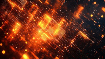 Fototapeta premium Abstract business success background with glowing office space icons, dynamic data pathways, and innovative design 